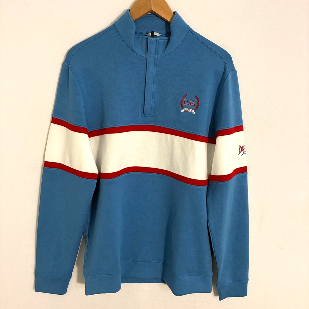Swannies 1/4 Zip Pullover Men's M Performance Colorblock Preppy Sporty Golf